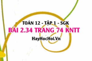 Bài 2.34 trang 74 Toán 12 tập 1 Kết nối tri thức